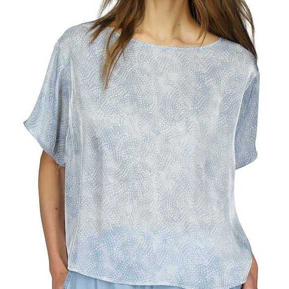 Michael Kors Blue Boxy‎ Short Sleeve Blouse - Picture 1 of 4